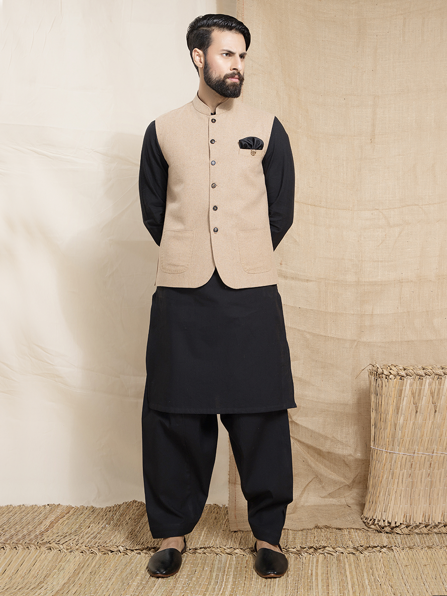Camel Wool Waistcoat Nauroz