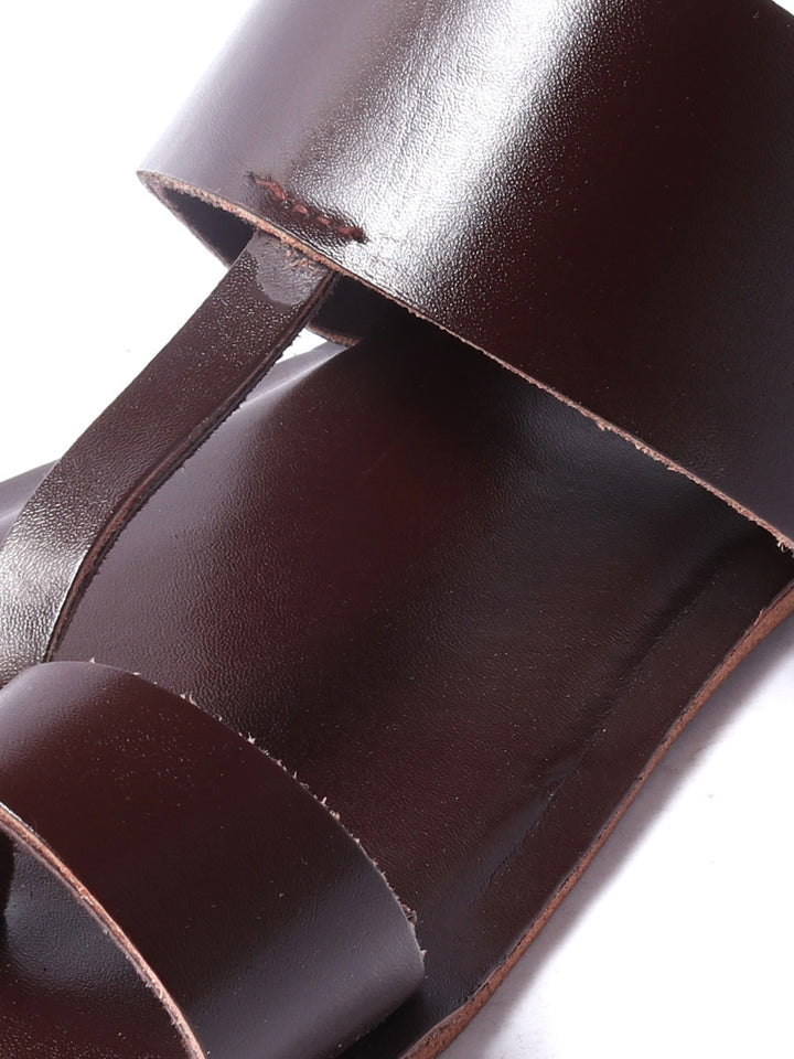 dark brown leather handmade kolapuri