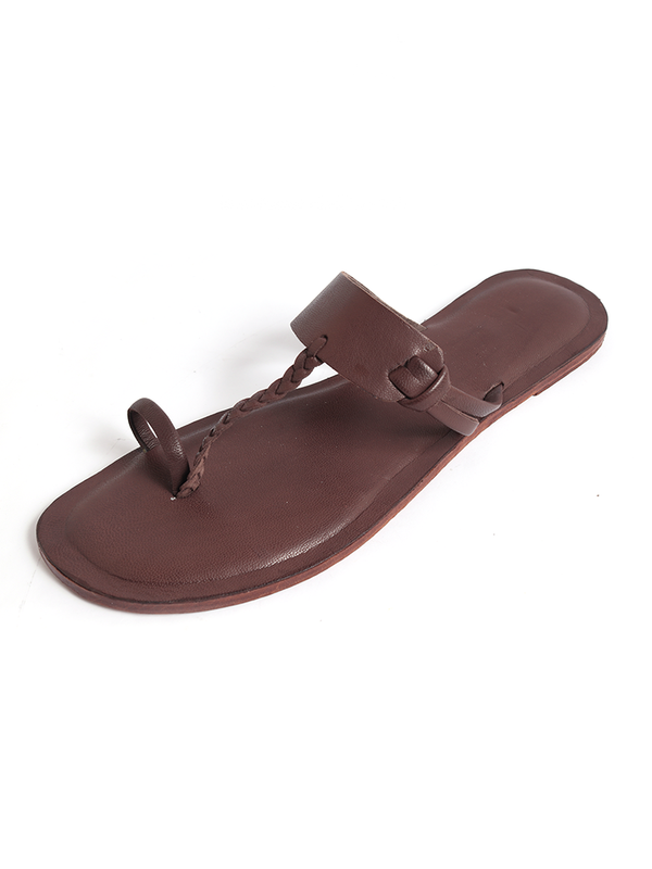 brown kolapuri pure leather shoes