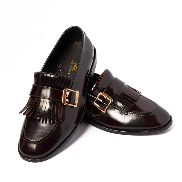 GLOSSY MAROON LOAFER SHOE