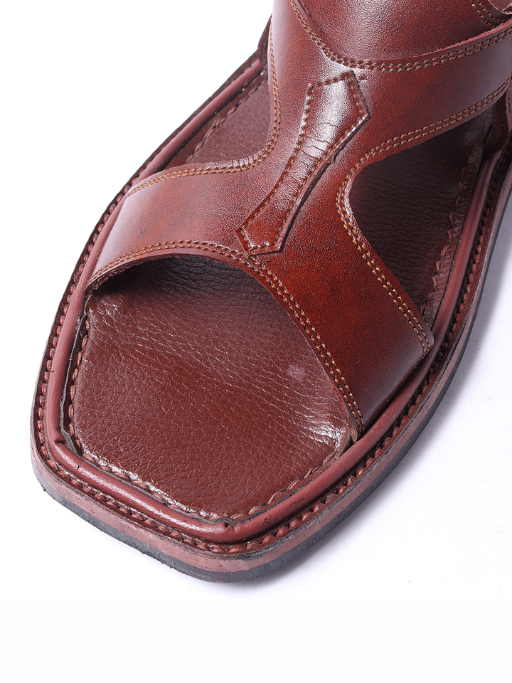 brown pure leather kohati handmade shoe for men