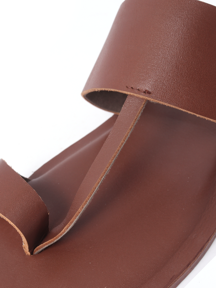 brown leather handmade kolapuri