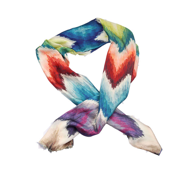Multicoloured silk scarf